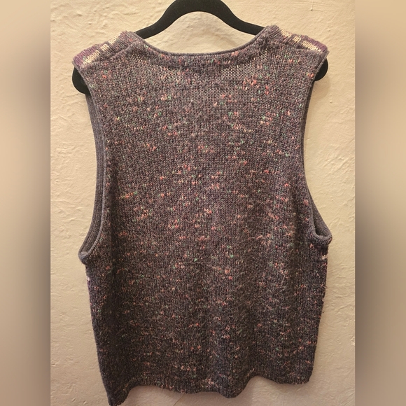 Vintage 90s Chunky Knit Button Front Sweater Vest Oversized - Picture 7 of 7